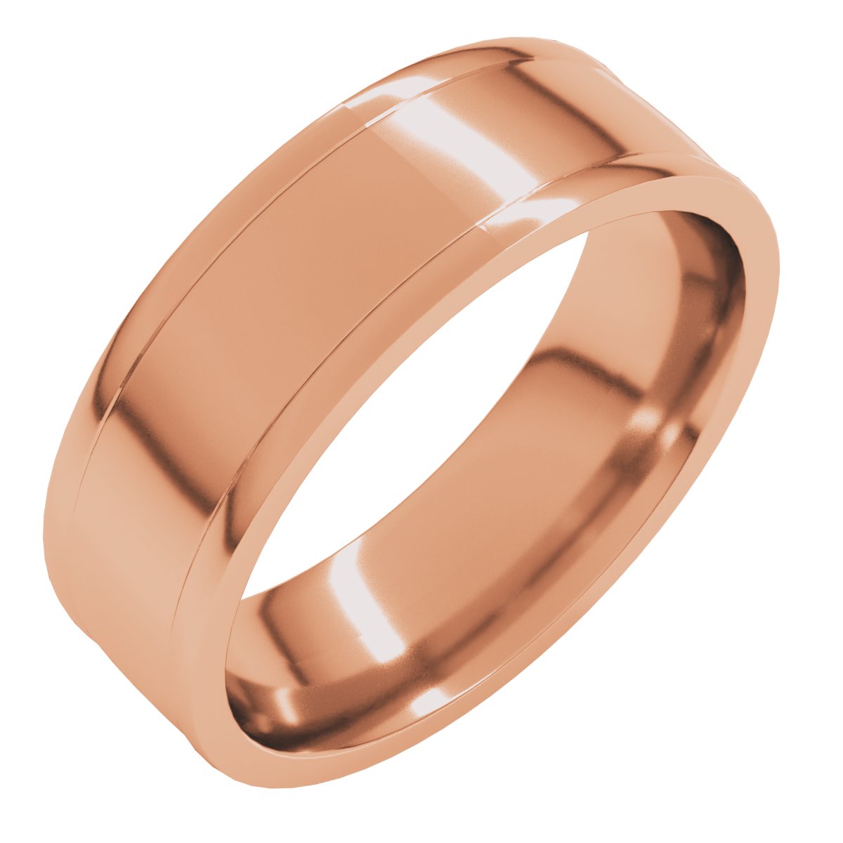 Round-Edge Grooved Comfort-Fit Half Round Band