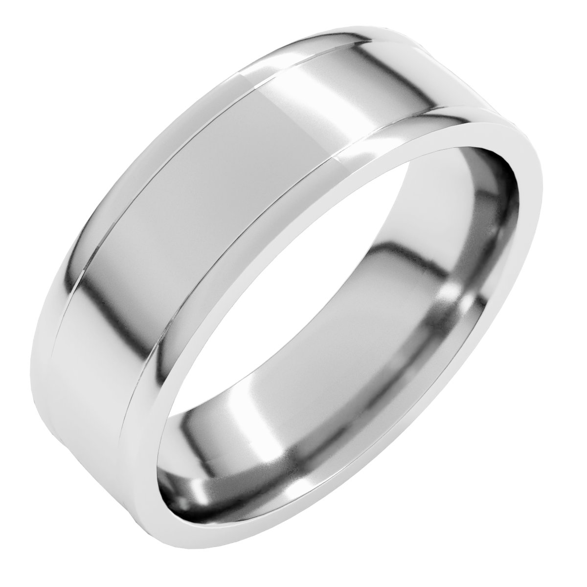 Round-Edge Grooved Comfort-Fit Half Round Band