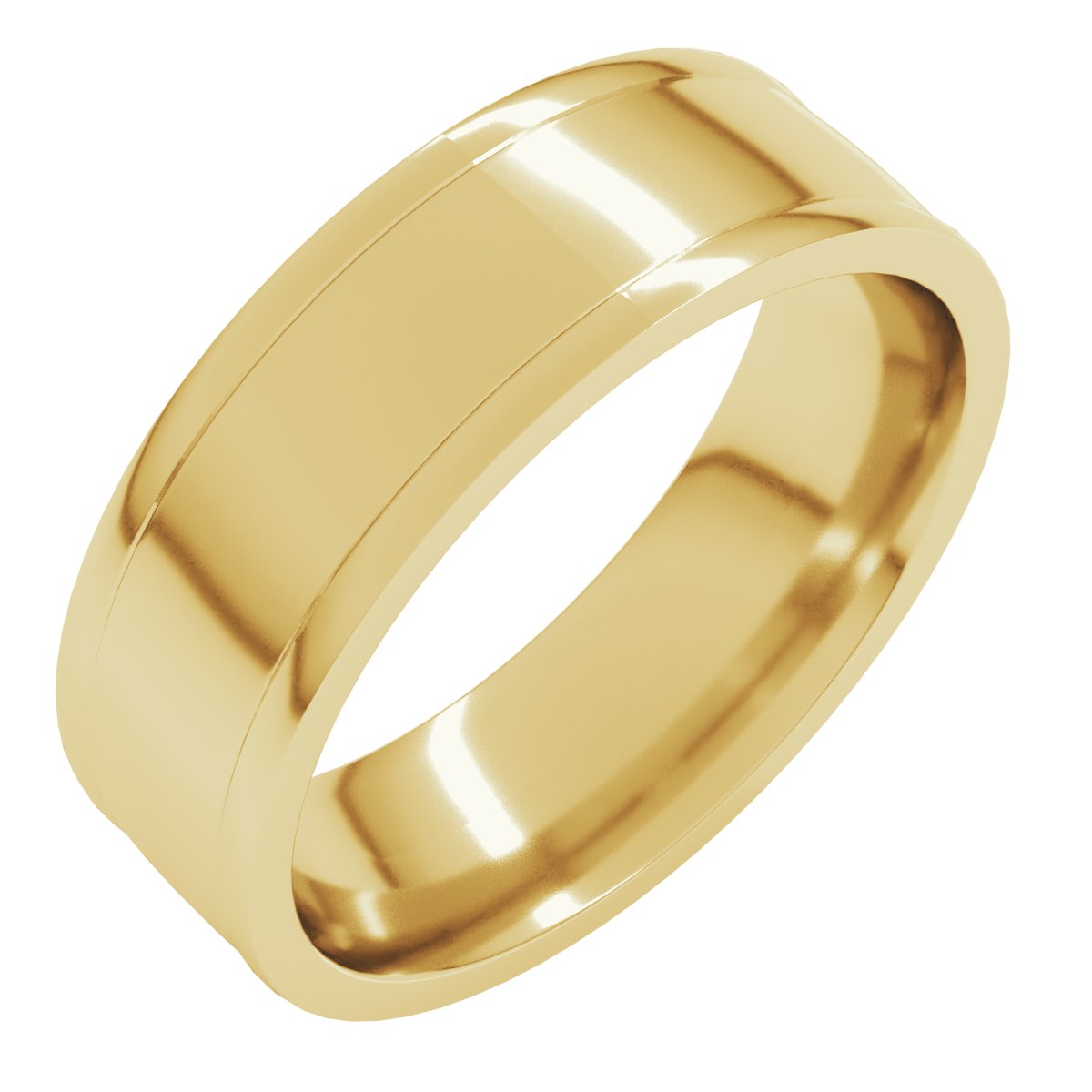 Round-Edge Grooved Comfort-Fit Half Round Band