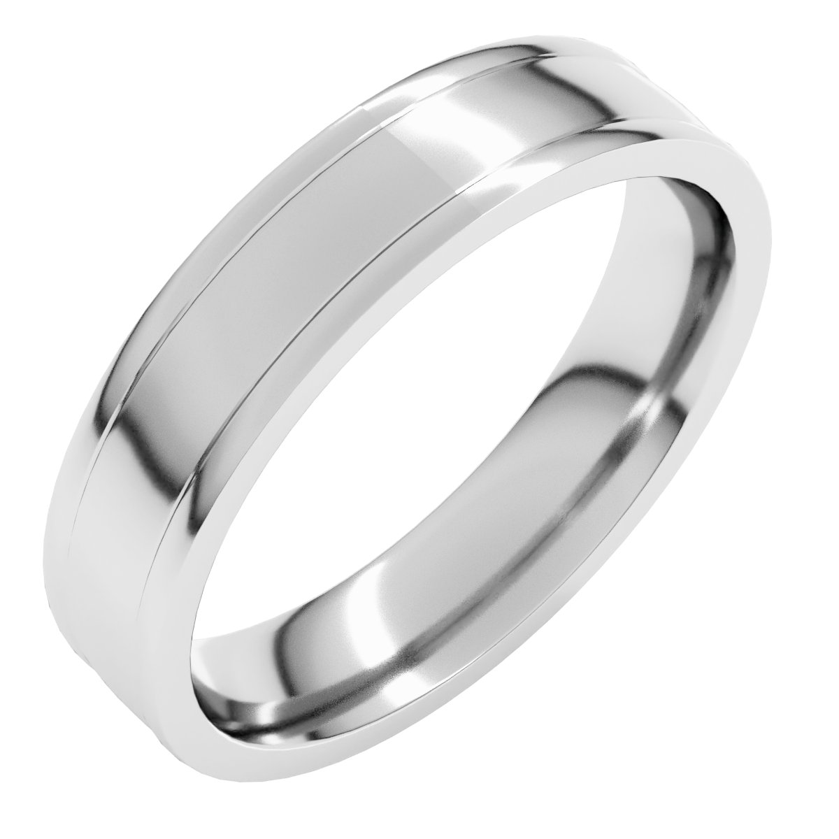 Round-Edge Grooved Comfort-Fit Half Round Band