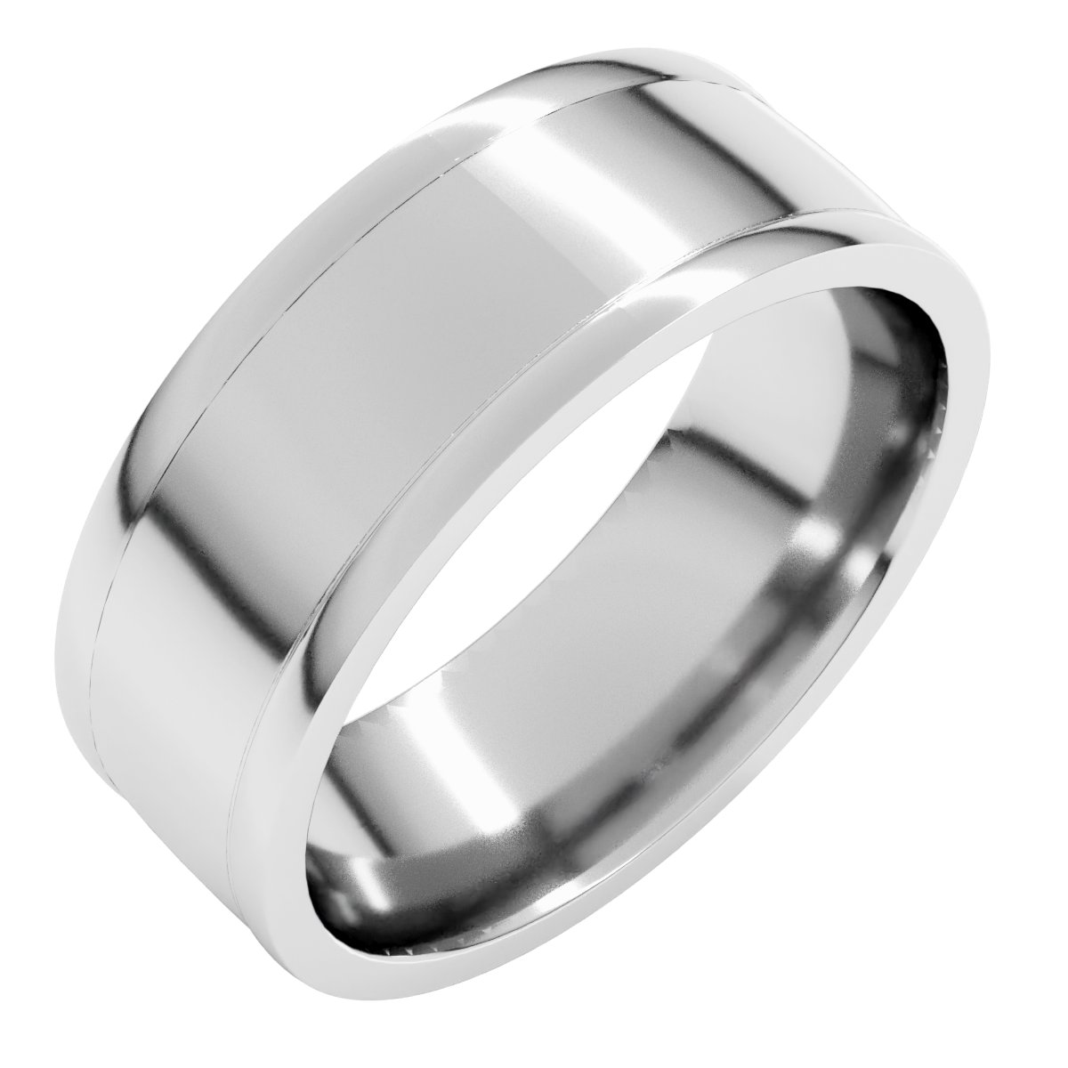 Round-Edge Grooved Comfort-Fit Half Round Band