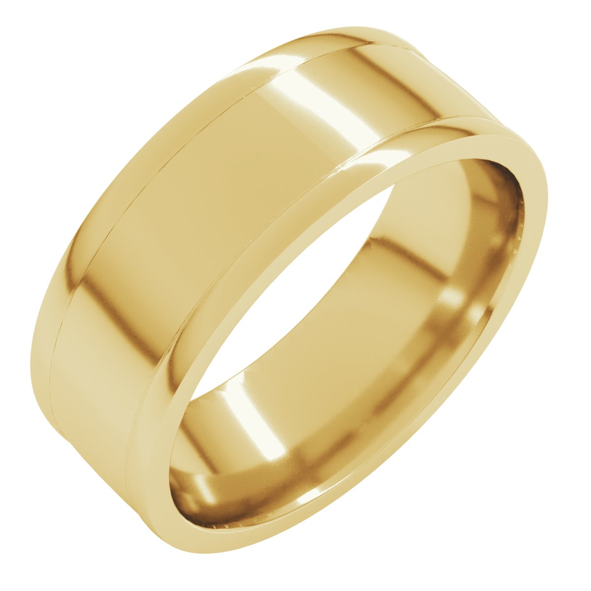 Round-Edge Grooved Comfort-Fit Half Round Band