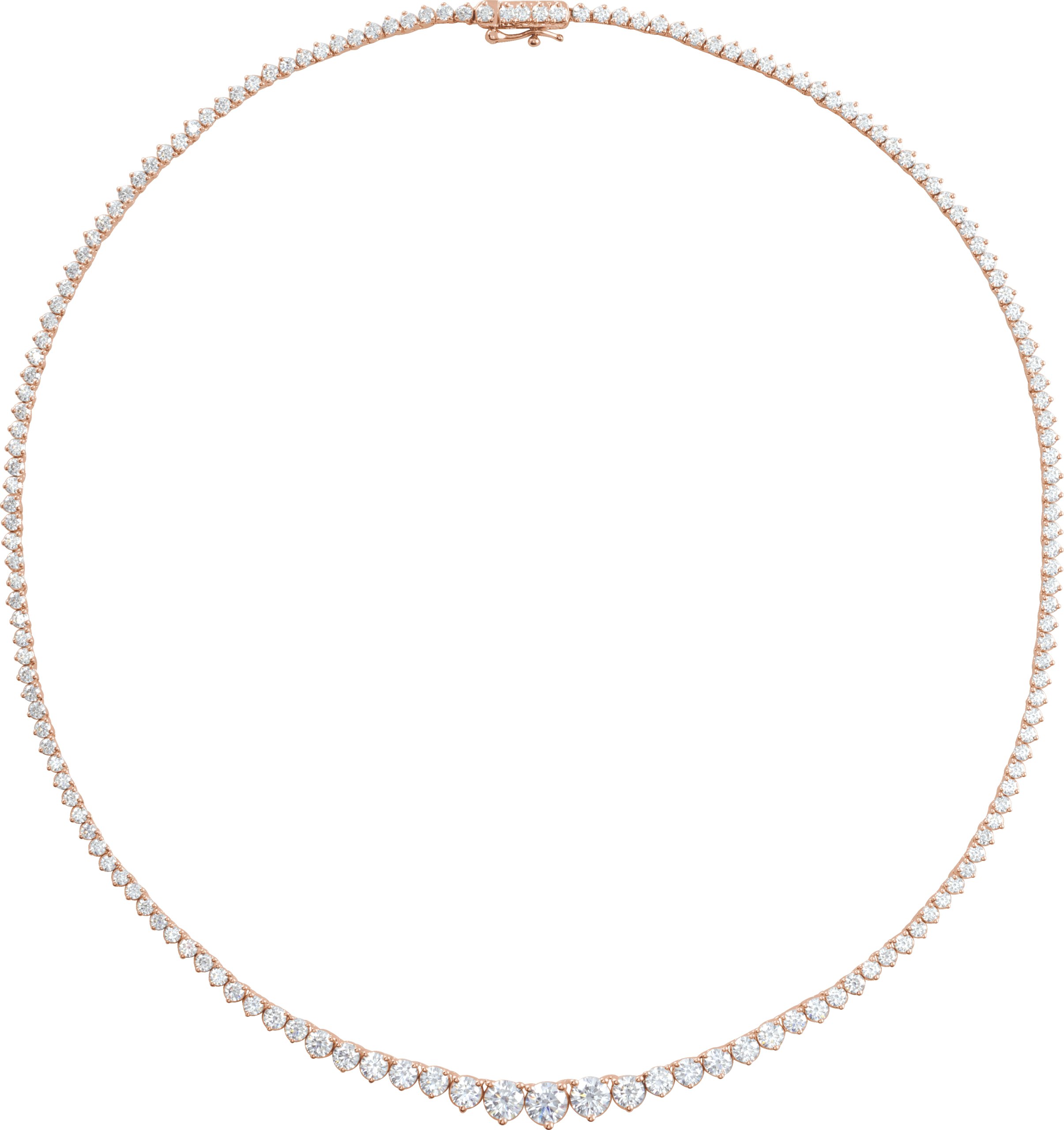 14K Rose 9.50 CTW Lab Grown Diamond Line 16.50 inch Necklace Ref 21589557