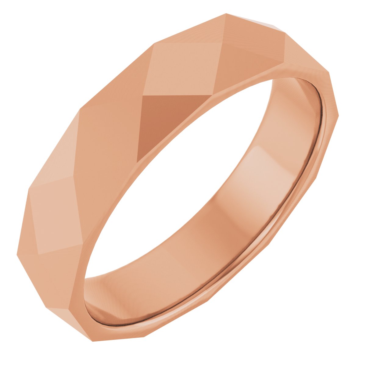 10K Rose 4.5 mm Diamond Pattern Band Size 4