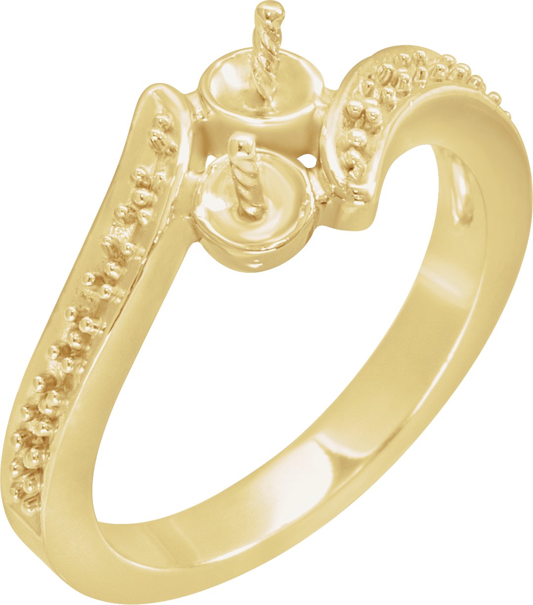 Accented Bypass Pearl Ring