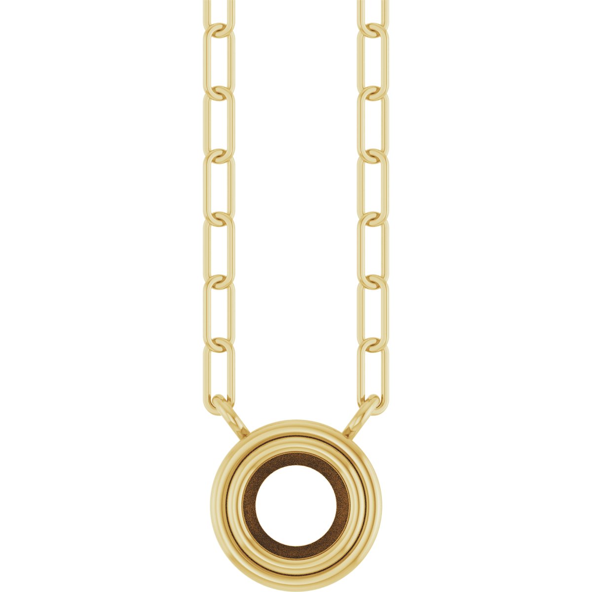 Round Bezel-Set Necklace or Center