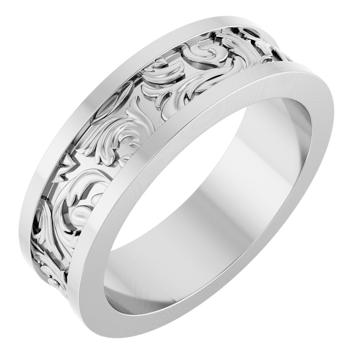 Sculptural Flat Band with Bead Blast Finish