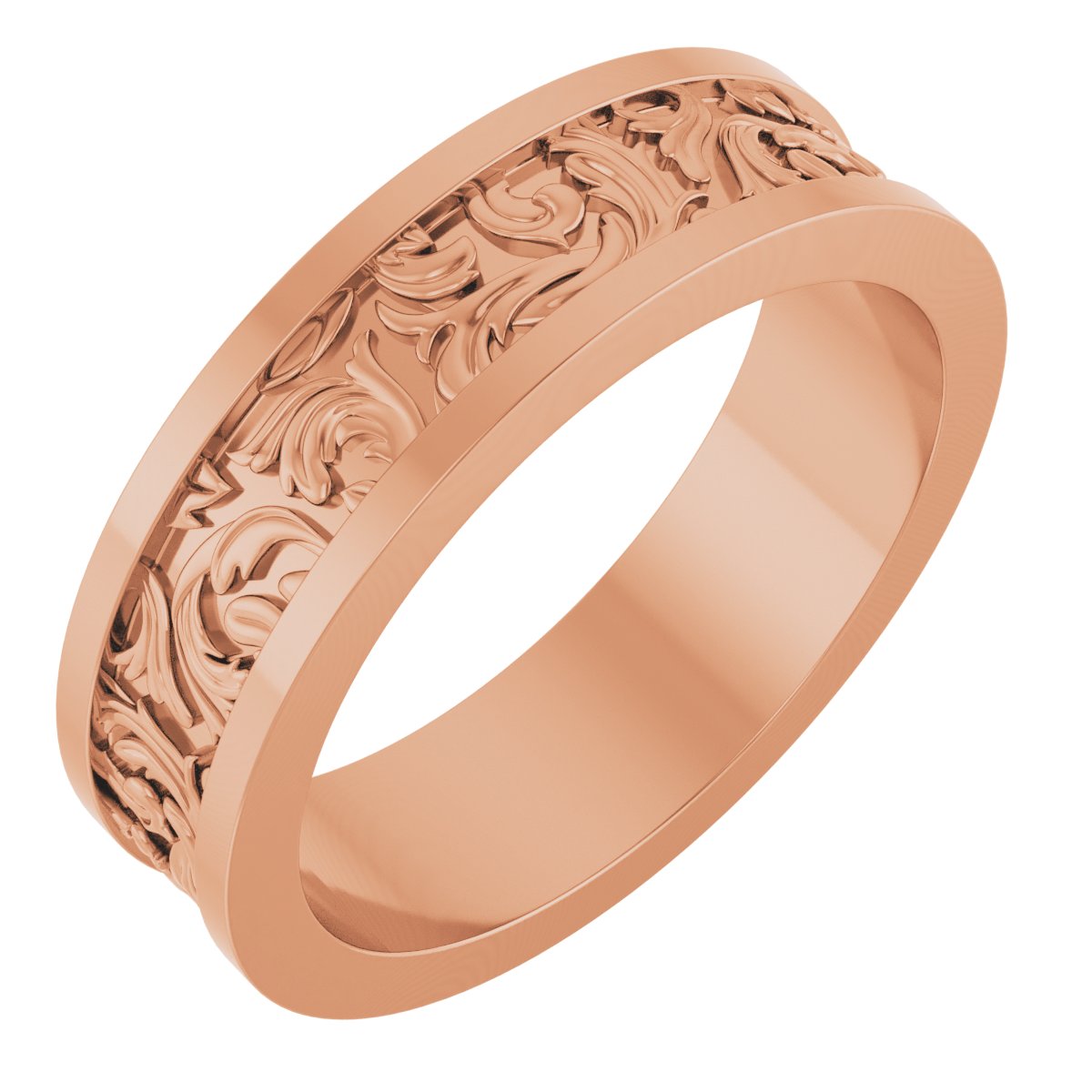 Sculptural Flat Band with Bead Blast Finish