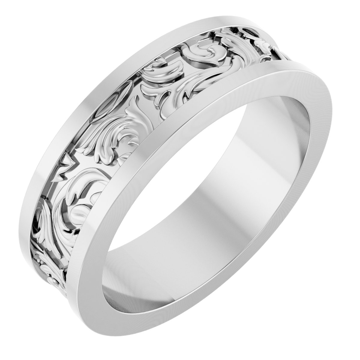 Sculptural Flat Band with Bead Blast Finish