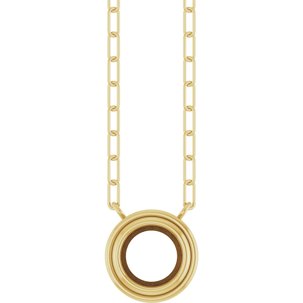 Round Bezel-Set Necklace or Center