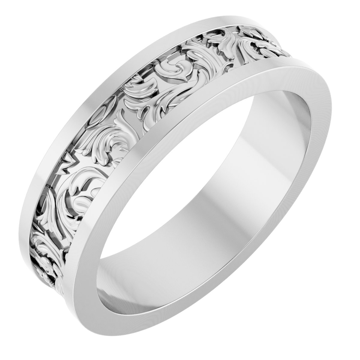 Sculptural Flat Band with Bead Blast Finish
