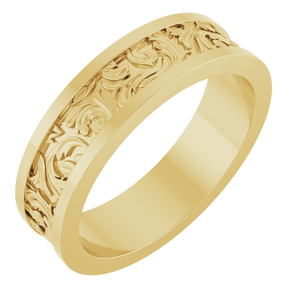 Sculptural Flat Band with Bead Blast Finish
