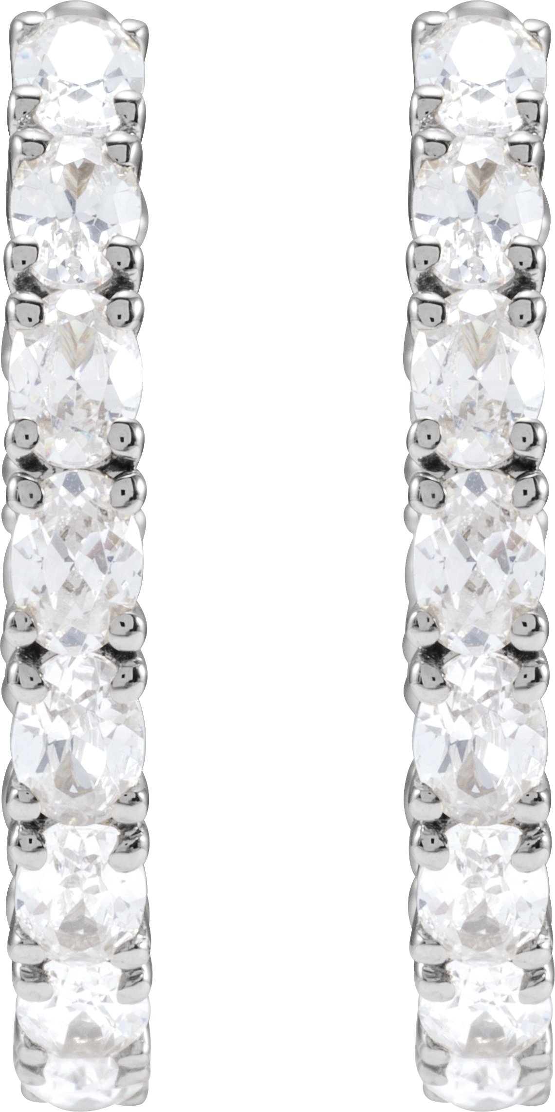 14K White 2 5/8 CTW Lab-Grown Diamond Inside-Outside 20.6 mm Hoop Earrings