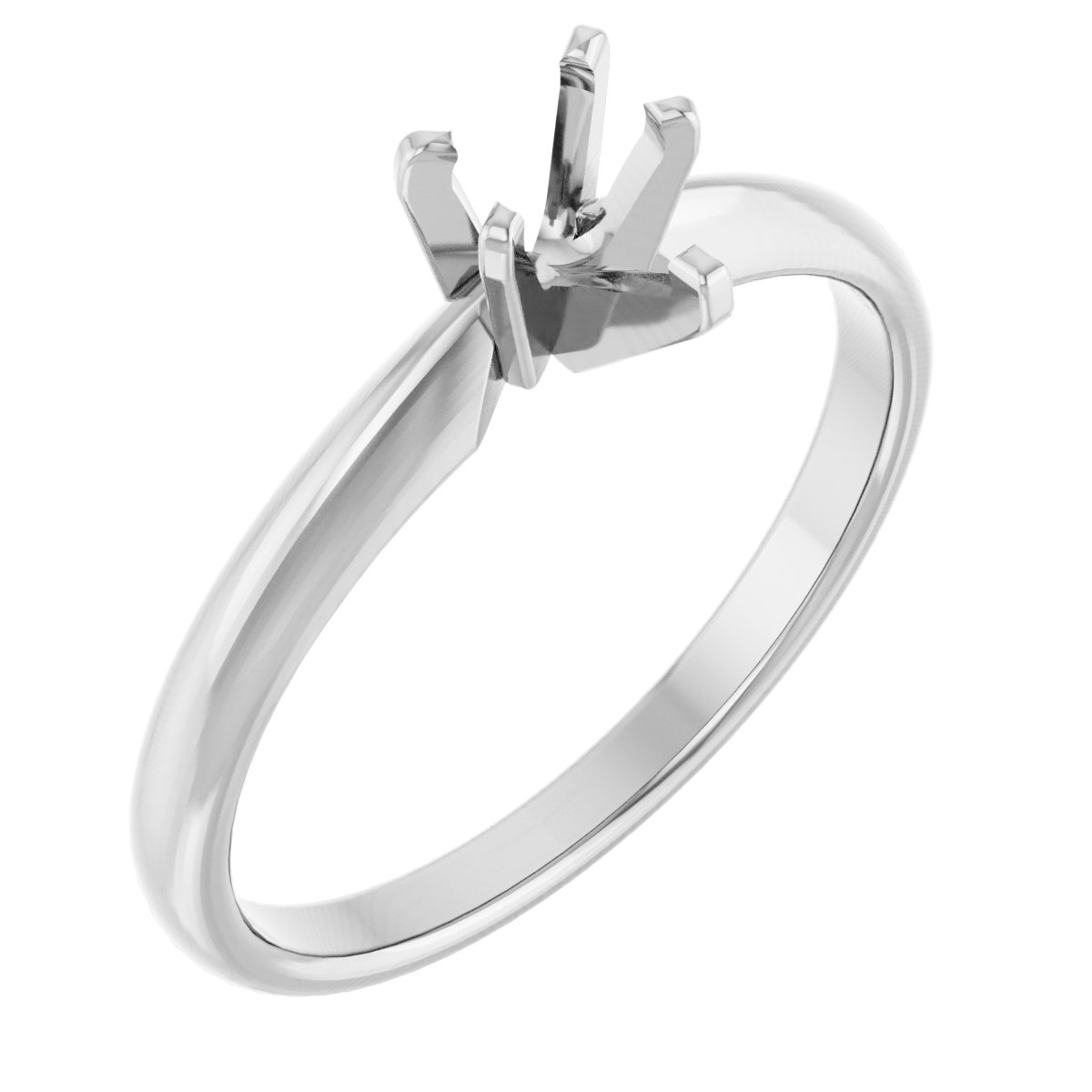 14K White 5.75x3.75mm Pear Solitaire Engagement Ring Mounting