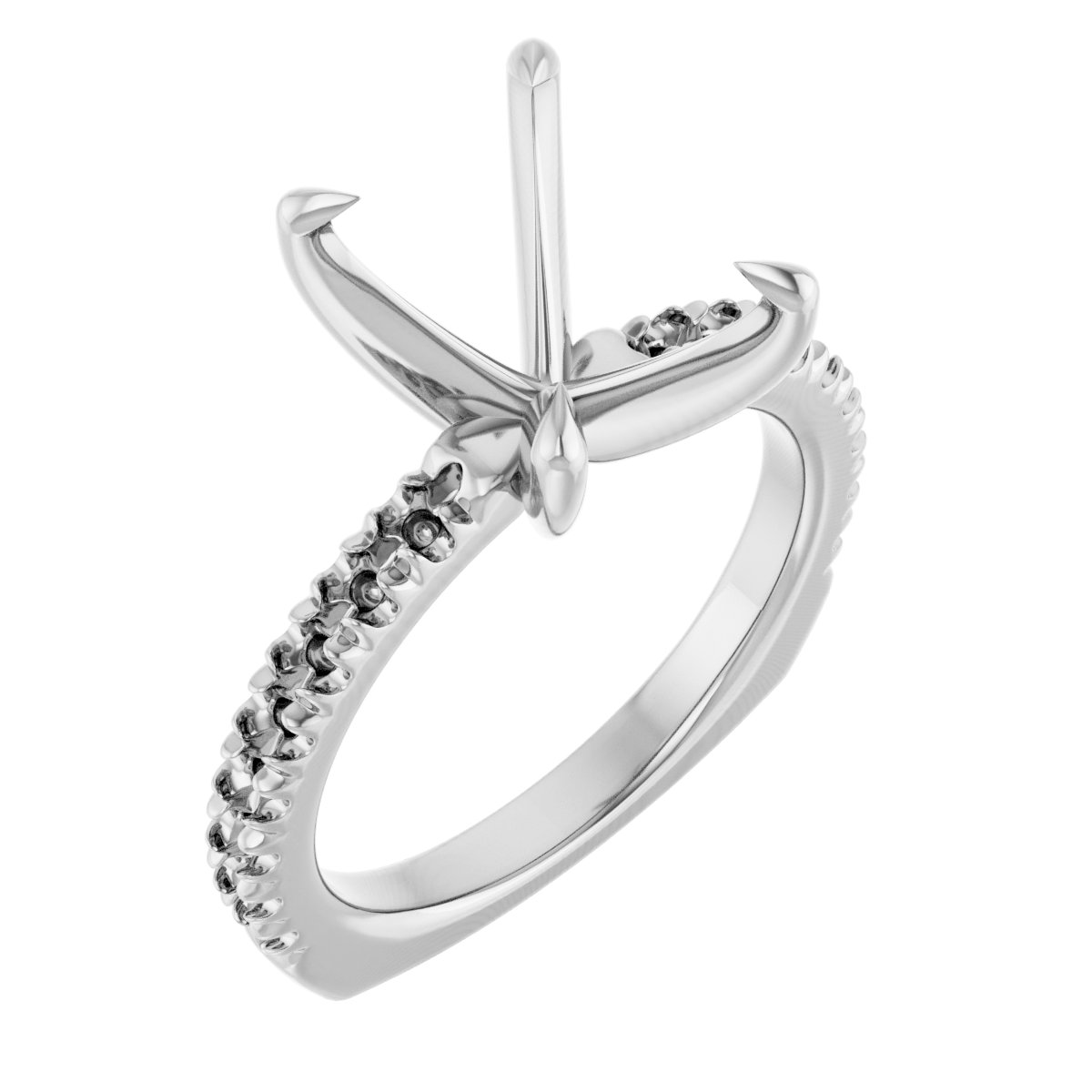 Accented Euro Shank Engagement Ring