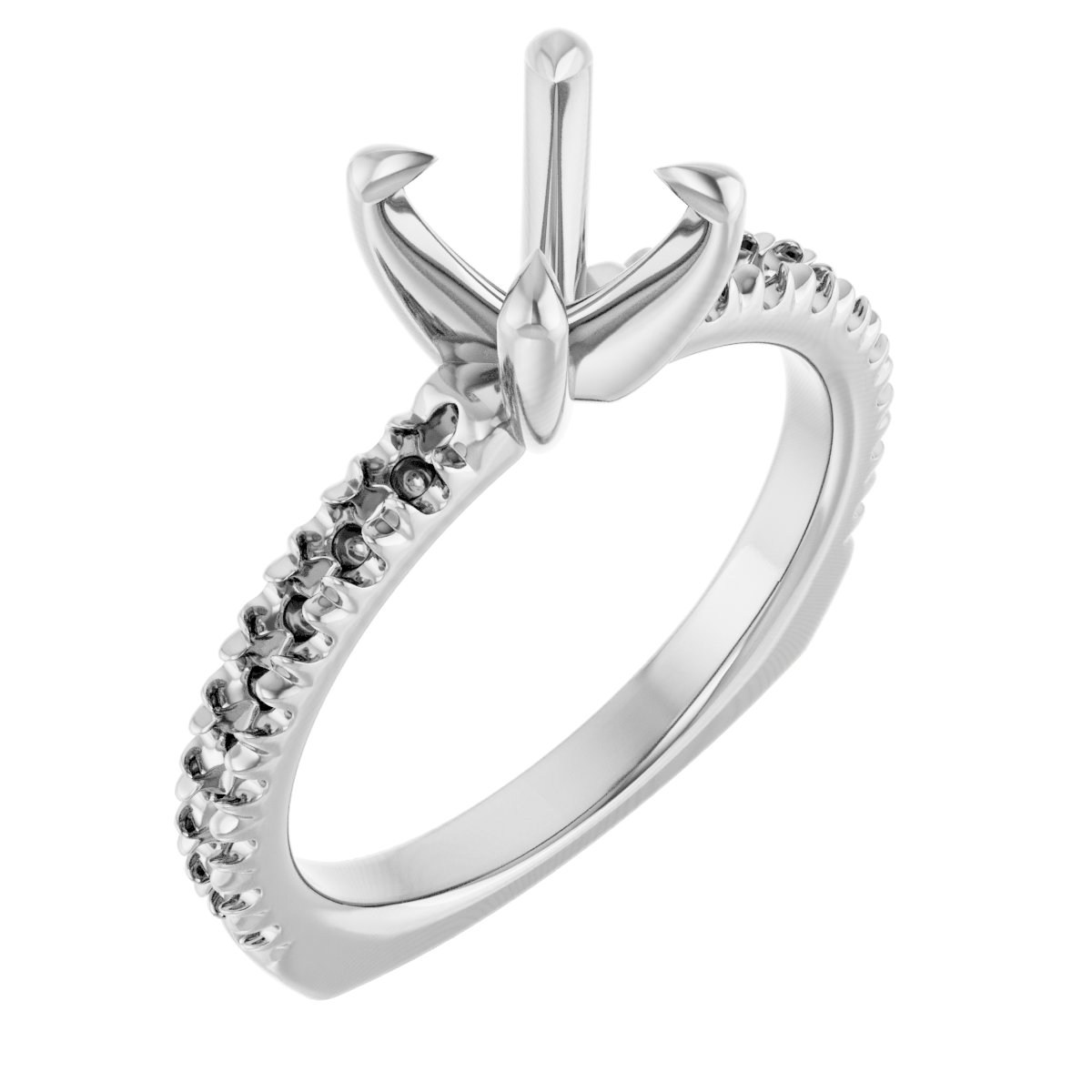 Accented Euro Shank Engagement Ring