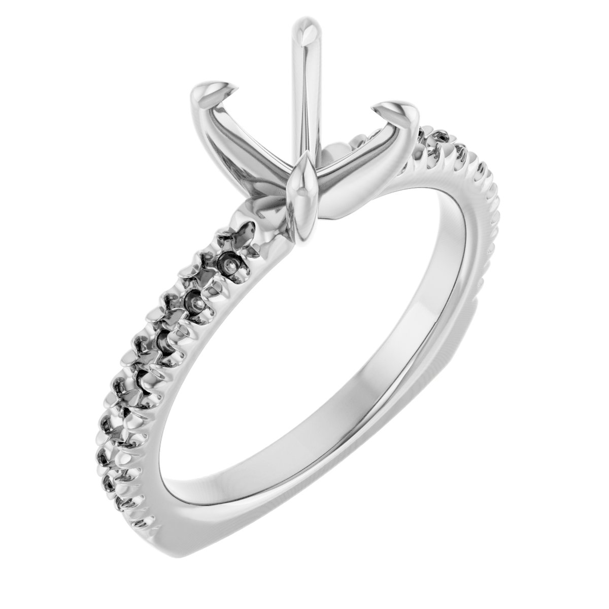 Accented Euro Shank Engagement Ring