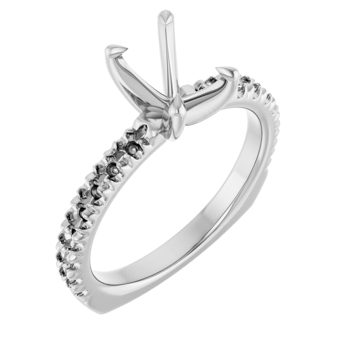 Accented Euro Shank Engagement Ring
