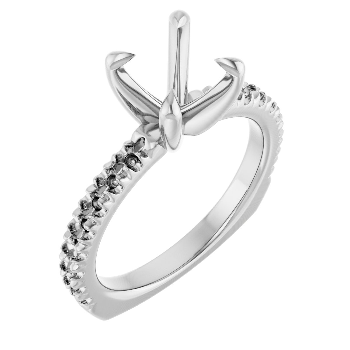 Accented Euro Shank Engagement Ring