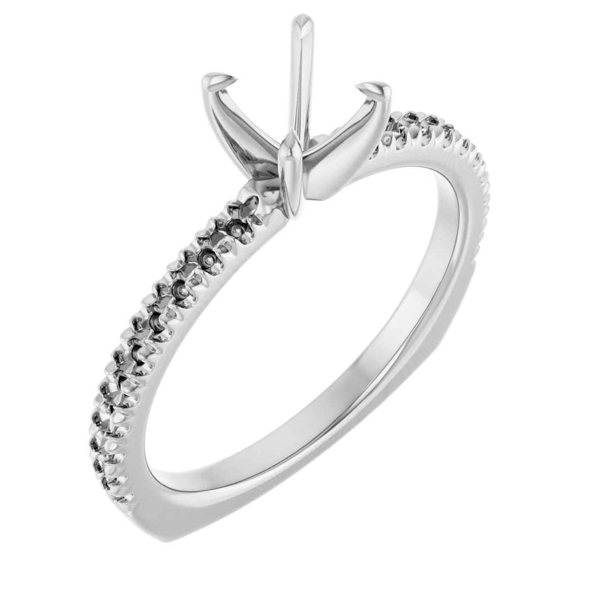 Accented Euro Shank Engagement Ring