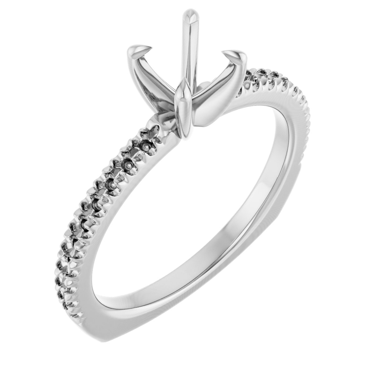 Accented Euro Shank Engagement Ring