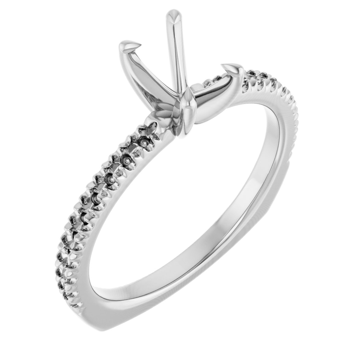 Accented Euro Shank Engagement Ring