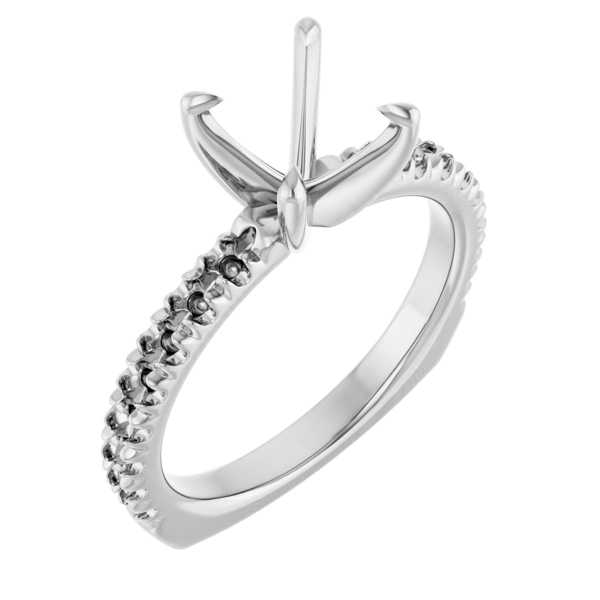 Accented Euro Shank Engagement Ring