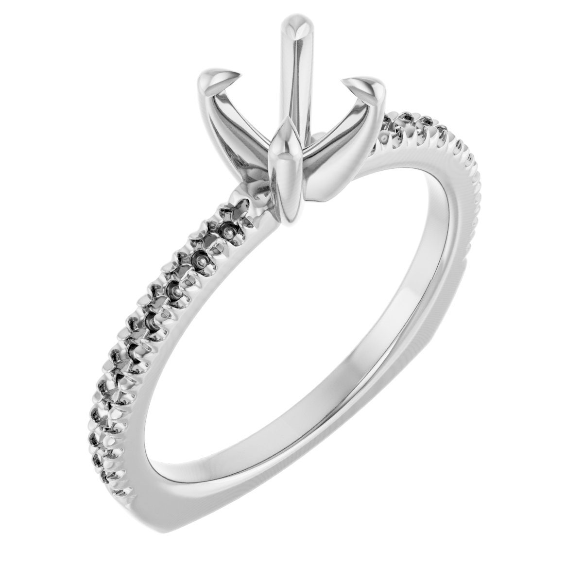 Accented Euro Shank Engagement Ring