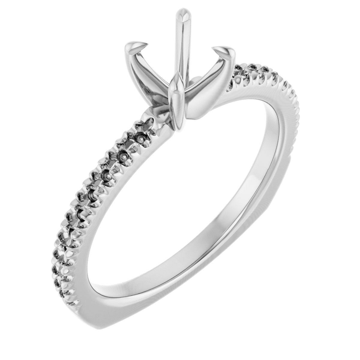 Accented Euro Shank Engagement Ring