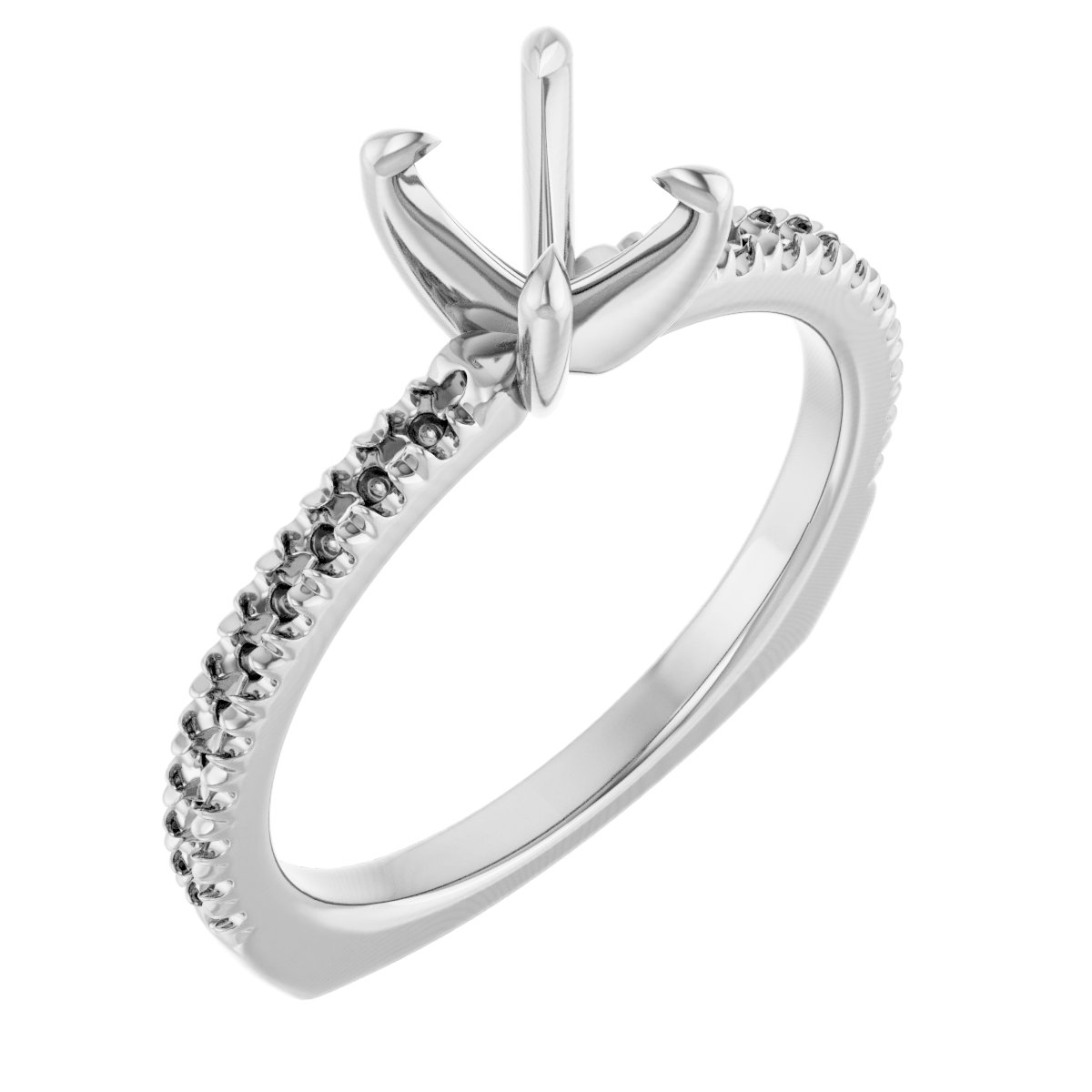 Accented Euro Shank Engagement Ring