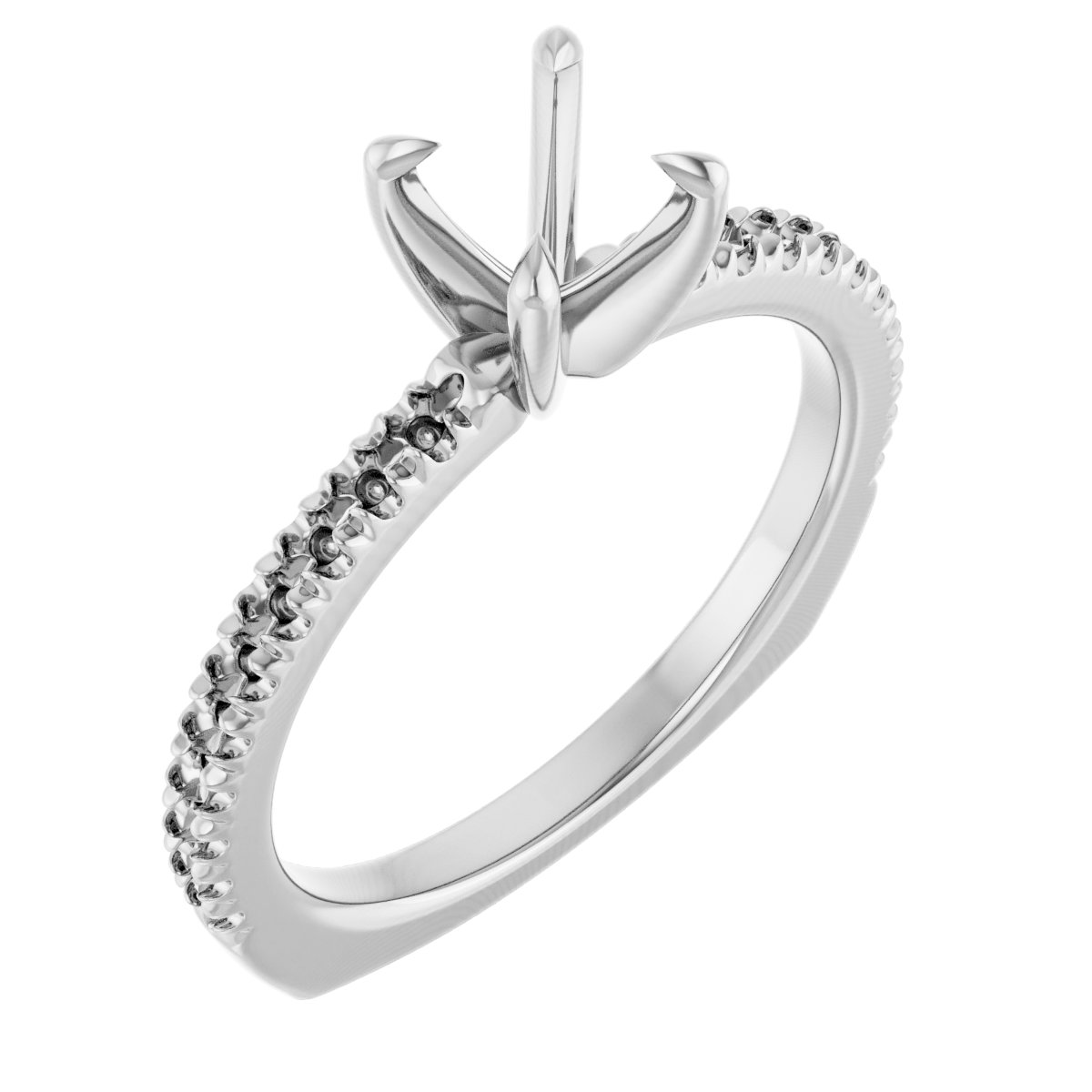 Accented Euro Shank Engagement Ring