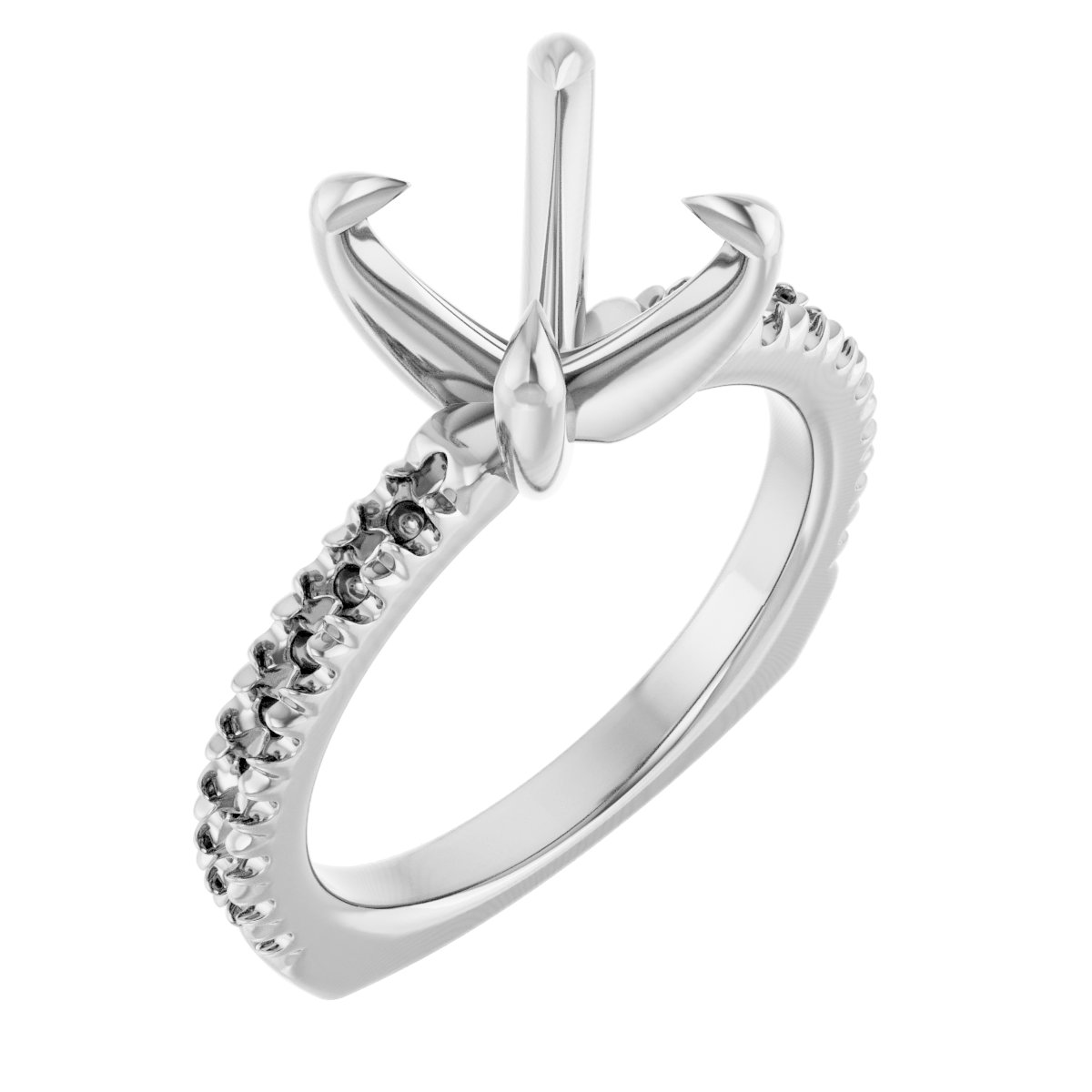 Accented Euro Shank Engagement Ring