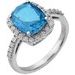 14K White Natural Swiss Blue Topaz & .07 CTW Natural Diamond Ring