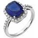 14K White Lab-Grown Blue Sapphire & .07 CTW Natural Diamond Ring