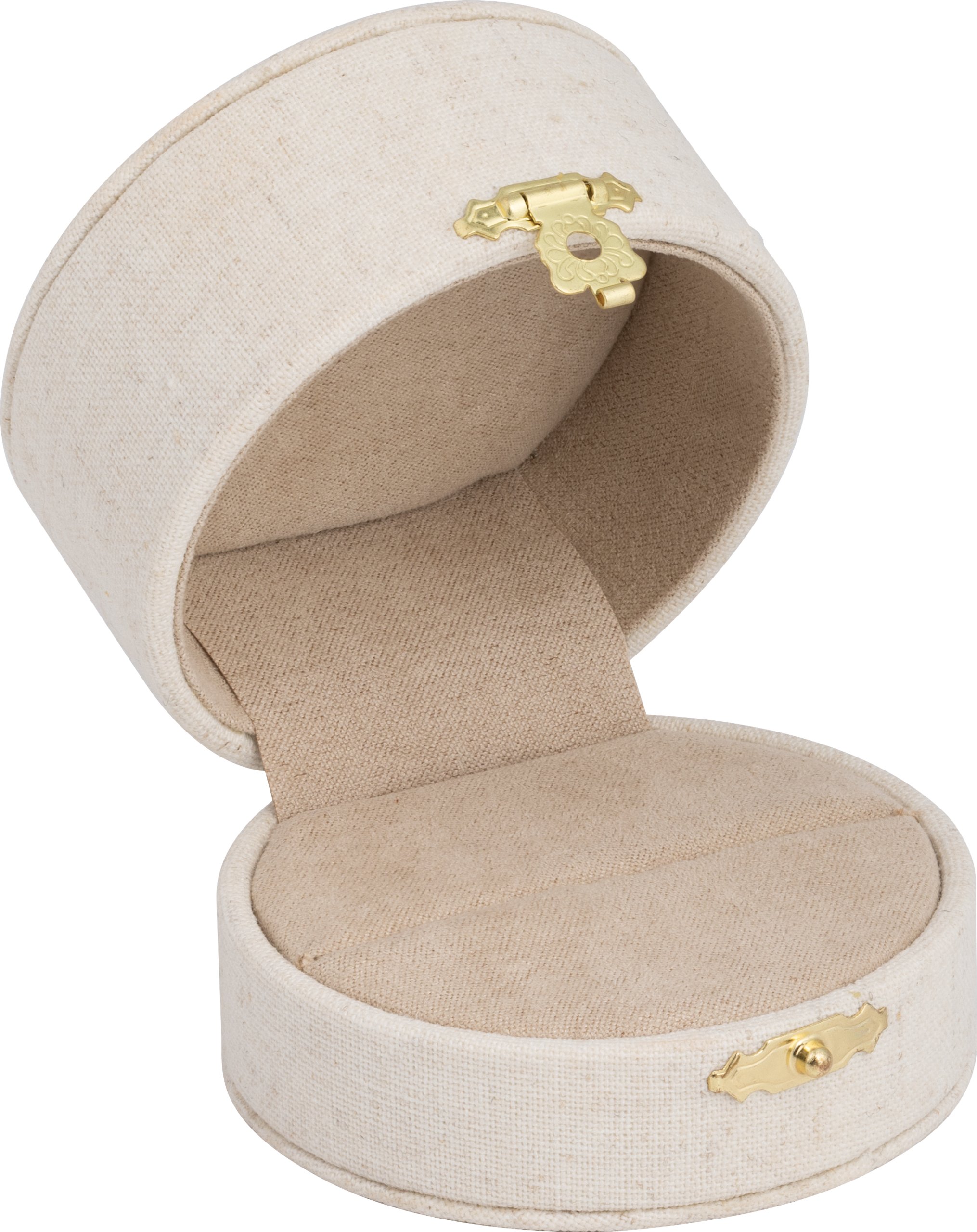 Beige Linen Single Ring Box