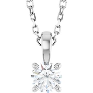 14K White 1/4 CTW Natural Diamond 18" Necklace