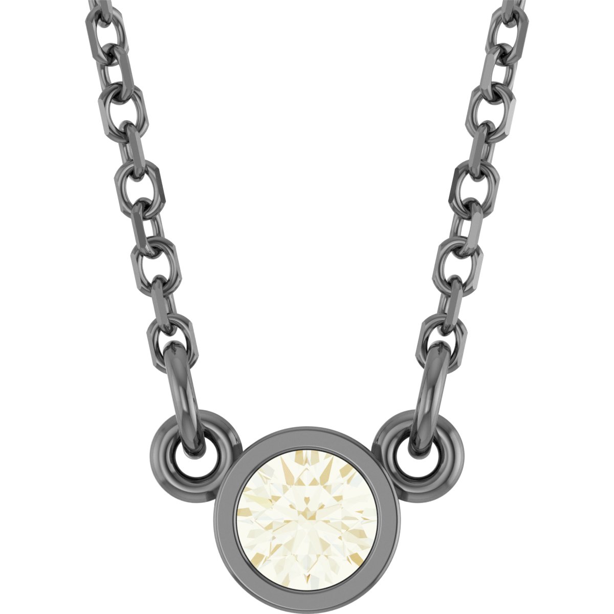 14K Yellow Stuller Lab-Grown Moissanite Solitaire 18 Necklace 
