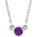 Rhodium-Plated Sterling Silver Natural Amethyst Solitaire 16