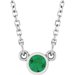 Rhodium-Plated Sterling Silver Natural Emerald Solitaire 16