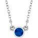 Rhodium-Plated Sterling Silver Imitation Blue Sapphire Solitaire 16