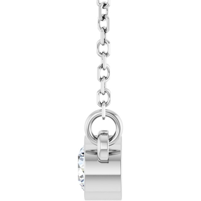14K White 1/6 CT Natural Diamond Solitaire 18 Necklace 