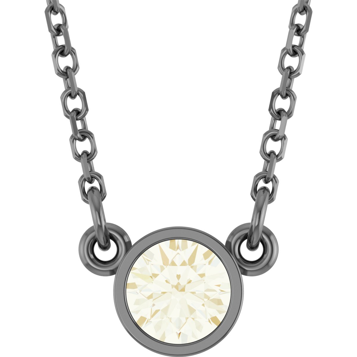 14K Yellow 1/4 CT Natural Diamond Solitarie 18" Necklace 
