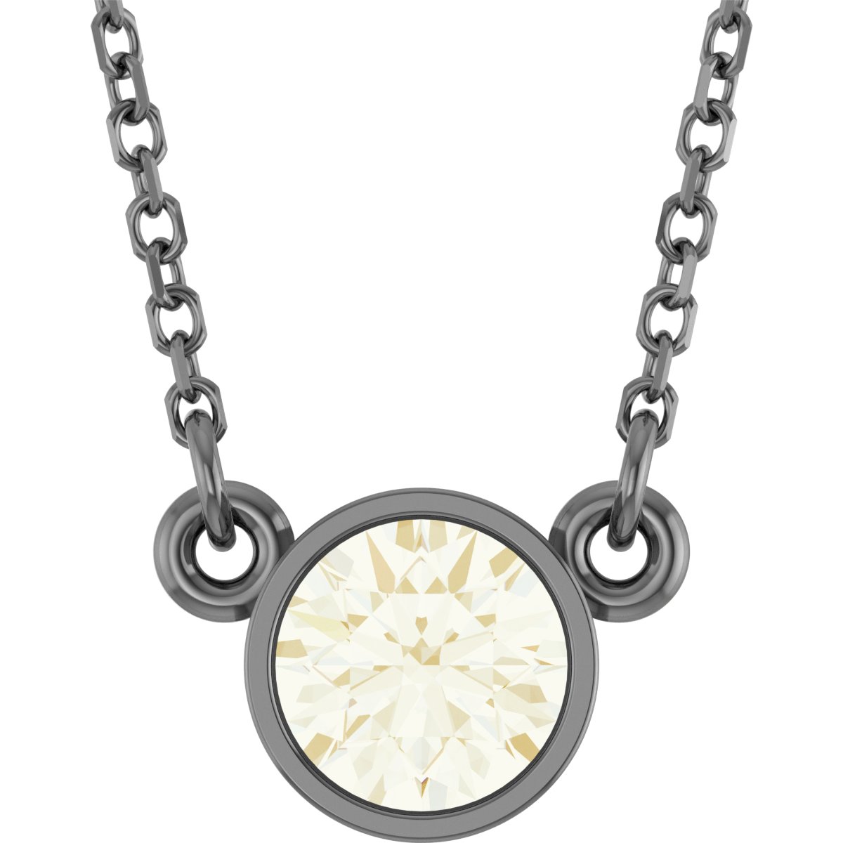 14K Yellow 1/2 CT Natural Diamond Solitaire 18" Necklace 