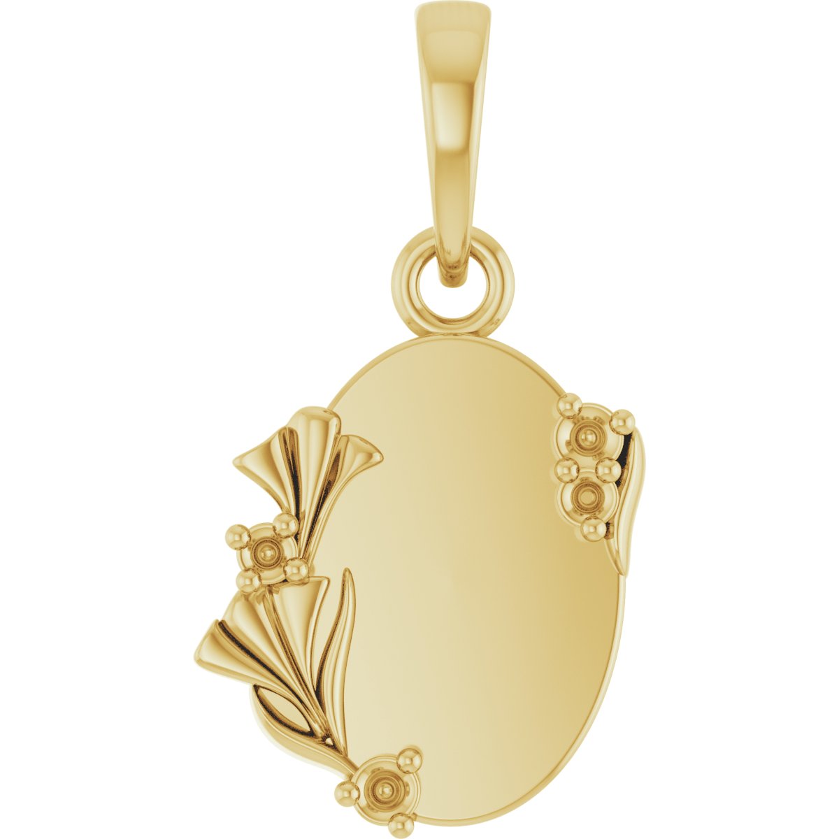 Accented Engravable Floral Necklace or Pendant