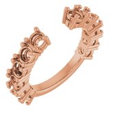 14K Rose 3.5 mm Round Accented Flat-End Open Shank