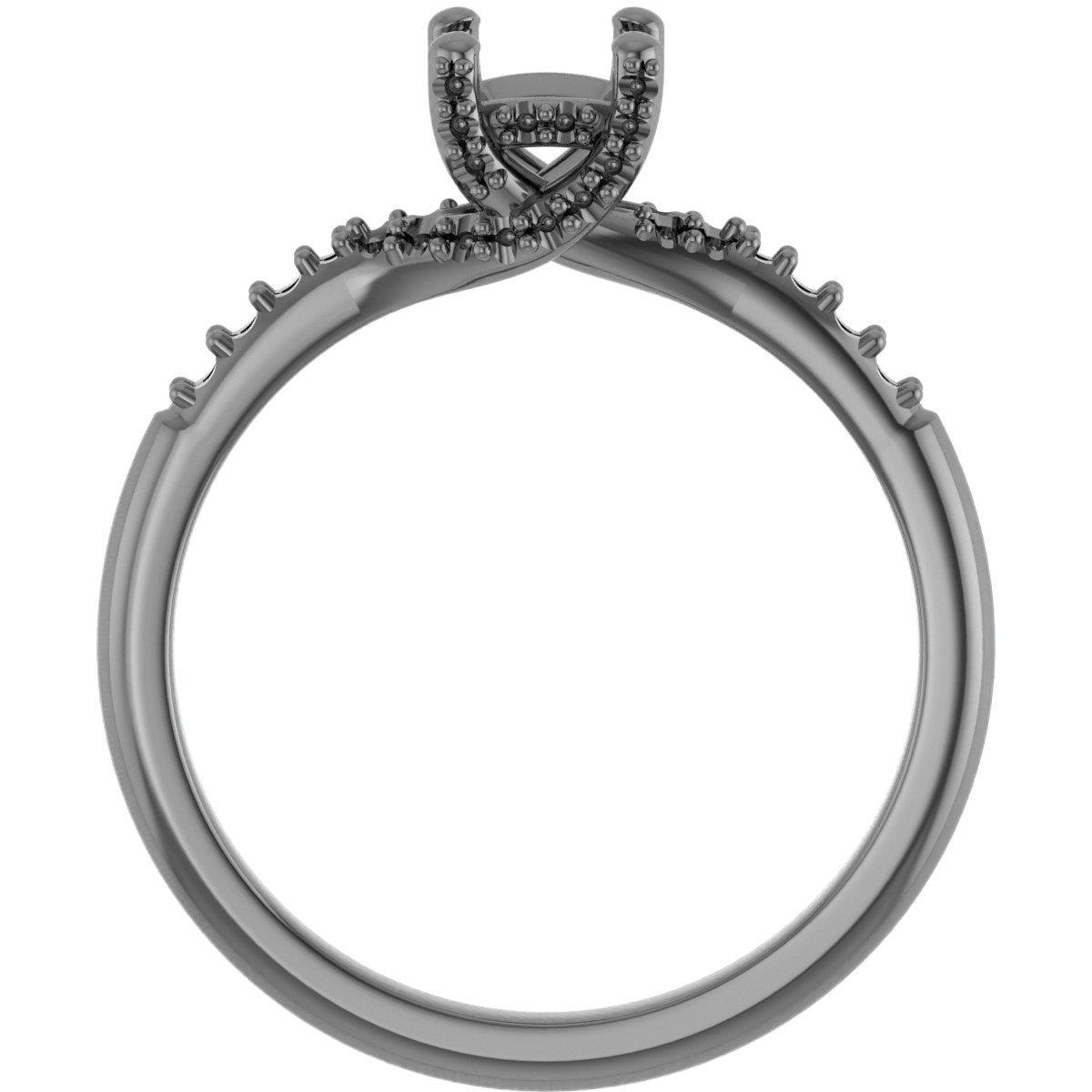 6x4 mm Oval Engagement Ring Mounting view 2