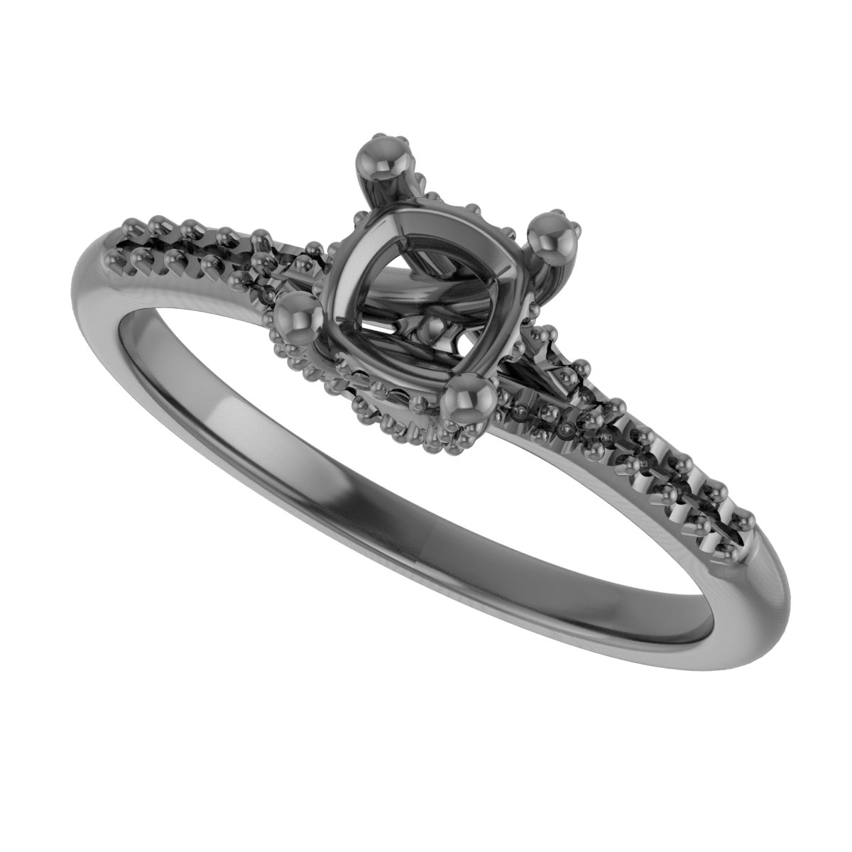6x4 mm Oval Engagement Ring Mounting view 5