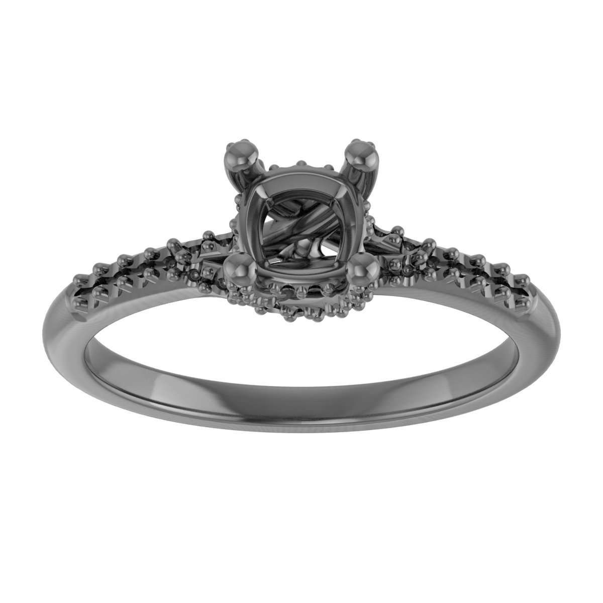 6x4 mm Oval Engagement Ring Mounting view 3
