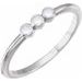 14K White Natural Rainbow Moonstone Stackable Ring