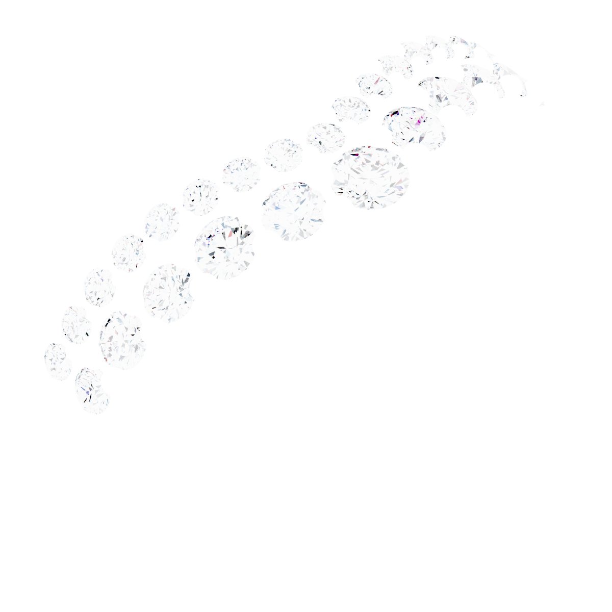 3/8 CTW Natural Diamond Double Row Contour Band – 14K White Gold